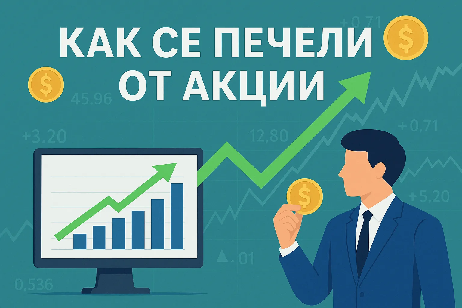 Как се печели от акции – графика на растящи инвестиции
